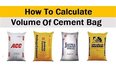 Aggregate More Than 129 Volume Of Cement Bag Latest Vn