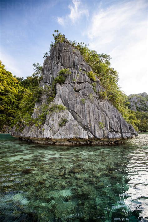 Philippines Palawan Coron Island Green Lagoon Stock Photo