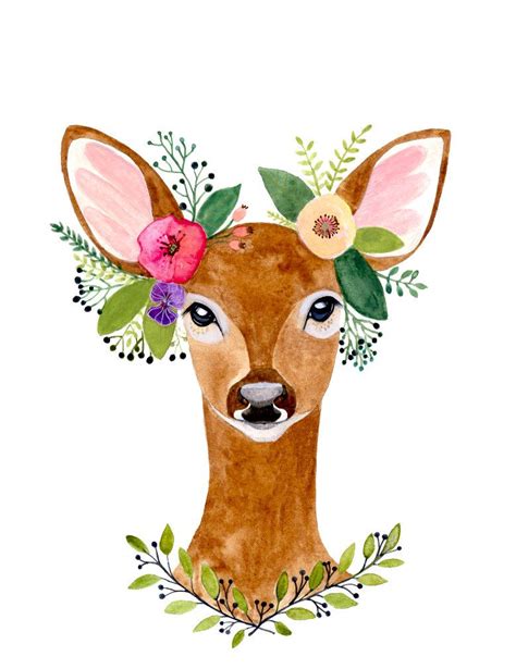 Deer Print Deer Antler Woodland Decor Wall Artwoodland Nursery