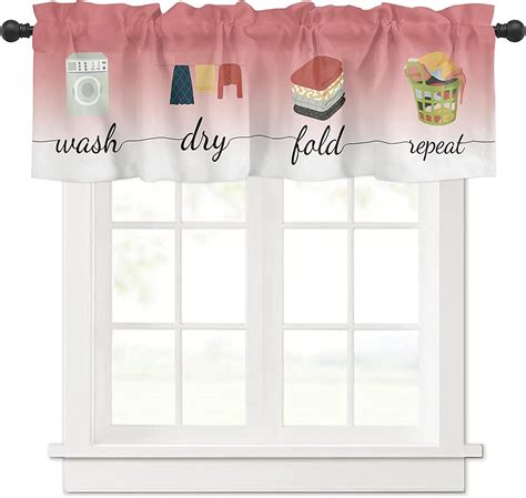 Laundry Room Pink Ombre Curtain For Windows Treatment Dedication Valances D