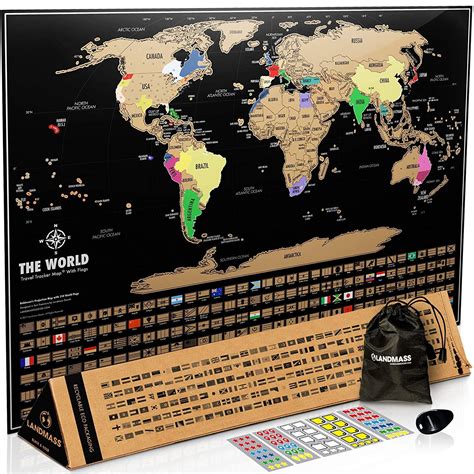 Landmass Scratch Off Map Of The World Poster Scratch Off World Map