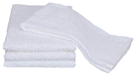 Bar Mop Kitchen Towels Set Of 4 White 100 Cotton Absorbent Heavy