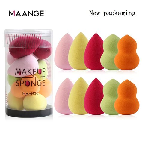 Maange 10pcsset Cosmetic Puff Makeup Sponge Flawless Powder Smooth
