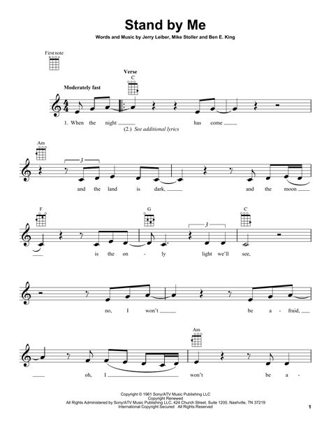Stand By Me Sheet Music Direct
