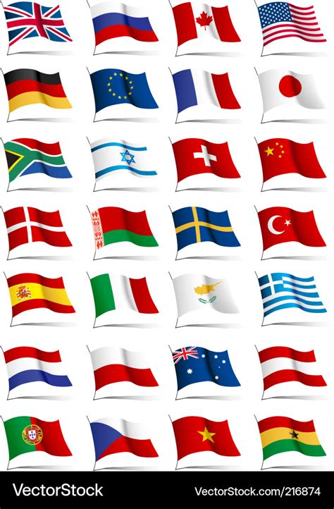 World Flags Royalty Free Vector Image Vectorstock