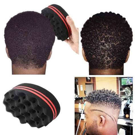Nuolux 2pcs Double Sides Oval Magic Twist Hair Sponge Afro Braid Style