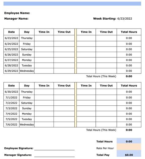2023 Biweekly Timesheet Template Fillable Printable Pdf And Forms