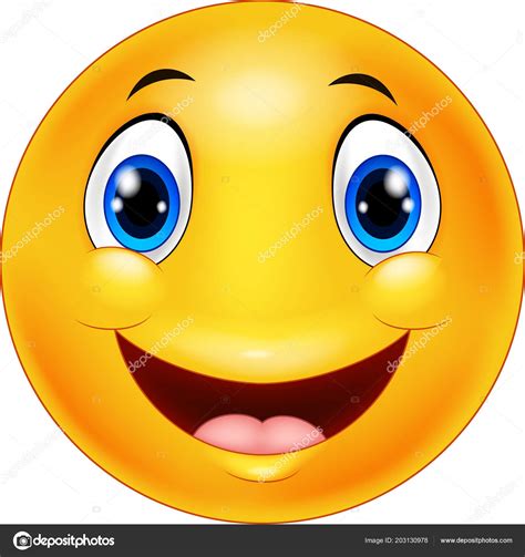 Happy Smiley Emoticon Face White Background Stock Vector Image By