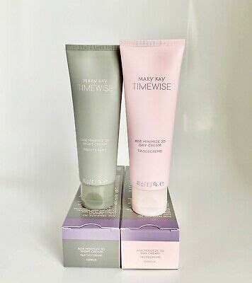 The day cream with spf 30 was designed to provide daily protection for sun damage, as well as neutralize free radicals which can also cause skin wrapping up this set with the timewise age minimize 3d night cream and eye cream these products help to boost the skin's ability to repair and. Mary Kay TimeWise Age Minimize 3D Day Cream & Night Cream ...