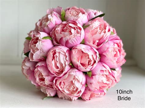 Pink Peony Wedding Bouquet Laurel Silk Florist
