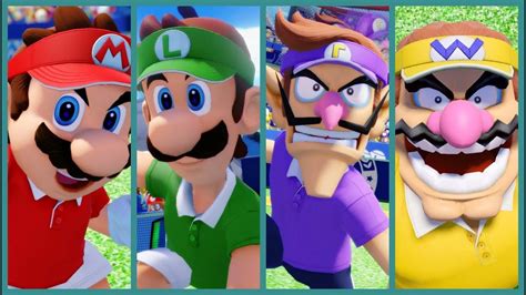 Mario Tennis Aces Mario Luigi Vs Waluigi Wario Youtube