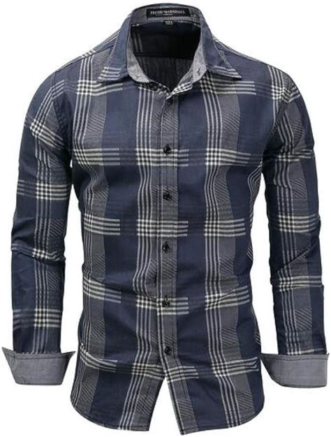 Otw Mens Plaid Button Down Cotton Long Sleeve Checkered Shirt Buy
