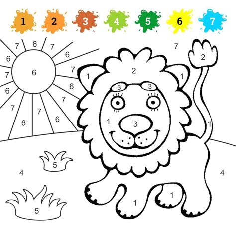 Coloring By Numbers For Children In 2021 Preschool Color Activities