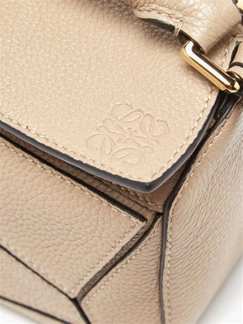 Loewe Puzzle Mini Grained Leather Cross Body Bag In Neutral Modesens