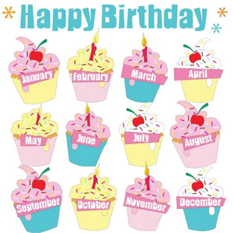 Printable Birthday Calendar Cupcakes
