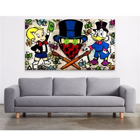 Scrooge Mcduck Richie Rich Mr Monopoly Banksy Canvas Etsy