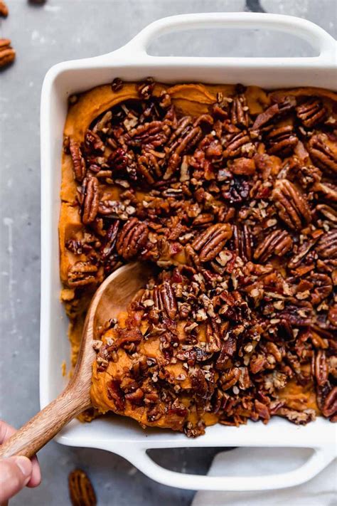Healthy Sweet Potato Casserole With Pecans The Real Food Dietitians