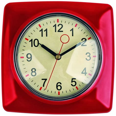 Mad For Mid Century Retro Kitchen Wall Clock Red And Mint Green