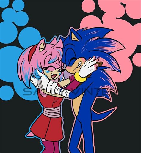 Colors By Sally Vinter Sonic Y Amy Sonic Boom Sonic Art Sonamy Comic