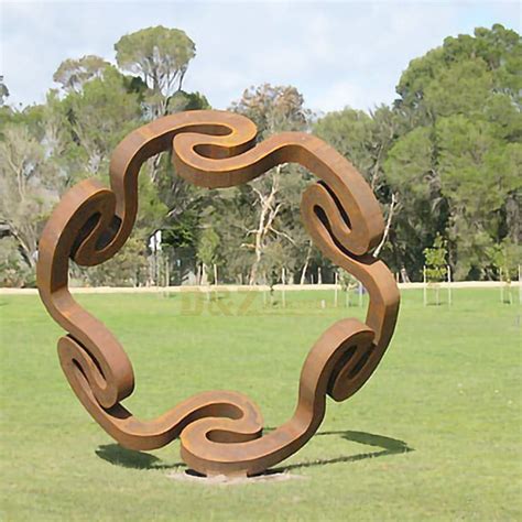 Outdoor Decoration Large Corten Steel Circle Metal Sculpture