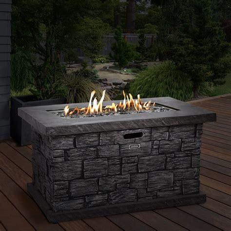 Sunbeam Faux Stone Propane Fire Pit Table And Reviews Wayfairca