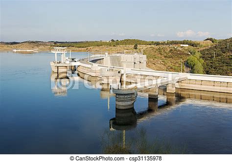 Barragem Do Alqueva Hydroelectric Power Station Of Alqueva In The