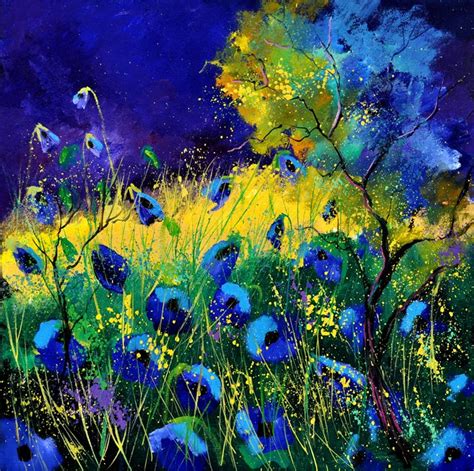 Blue Poppies 7741 Pol Ledents Paintings Paintings And Prints
