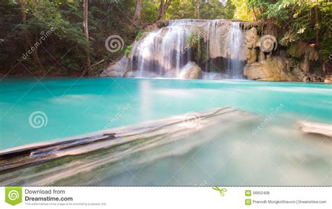 Blue Stream Waterfalls In Deep Jungle Stock Photo Image Of Green