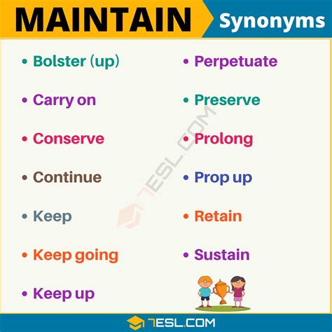 MAINTAIN Synonym: List Of 100+ Synonyms For Maintain With Useful ...