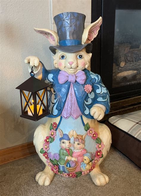 Large Easter Bunny With Lantern By Jim Shore Heartwood Creek ~ Happy