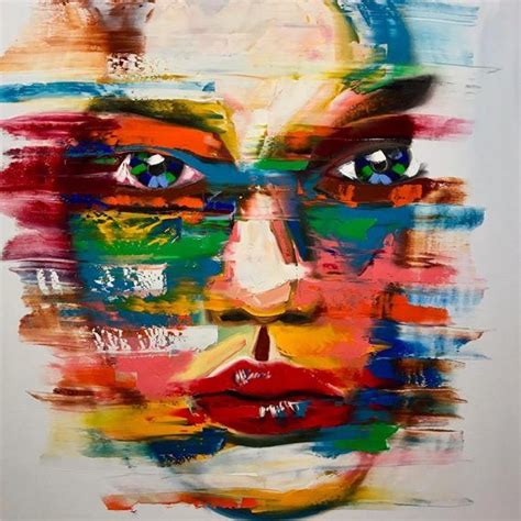 Original Colorful Face Painting Oil On Canvas Upgraded Print Itay