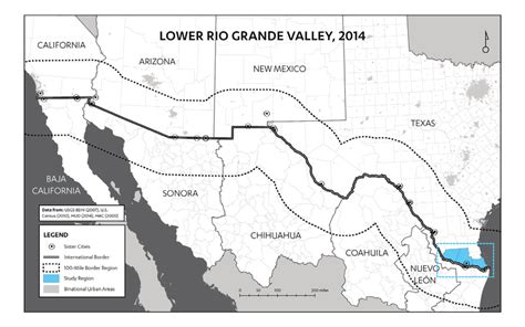 Map Of The Us Mexico Border Locating The Lower Rio Grande Valley The