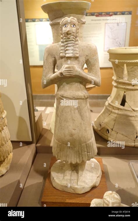 Bearded Male Worshipper With Cup Tell Asmar Square Temple Of Abu