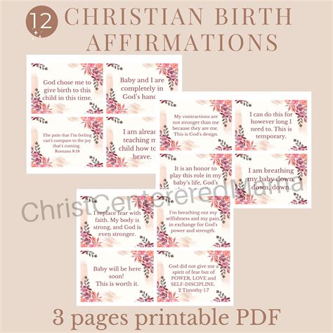 12 Christian Birth Affirmations Printable — Christ Centered Mama