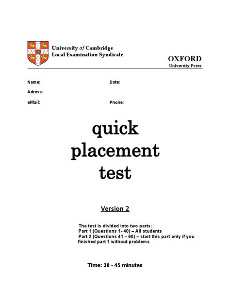 Impact quick test is a mobile, fast, and reliable neurocognitive testing tool that captures objective data on key neurocognitive. Quick Placement Test 2 | Christopher Columbus