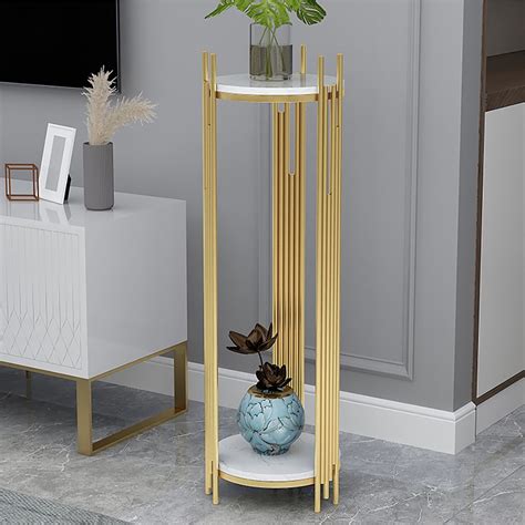 354 Tall Metal 2 Tiered Plant Stand Modern Corner Plant Stand Indoor