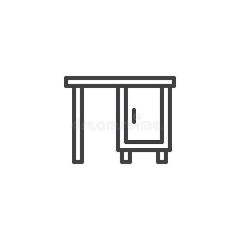 Furniture Cabinet Table Outline Icon Stock Vector Illustration Of