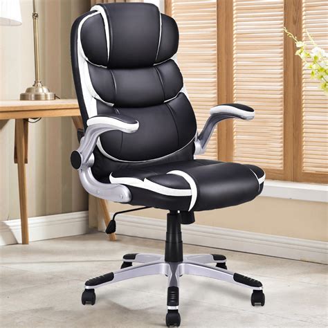 Giantex Pu Leather High Back Executive Office Chair Modern Swivel Desk
