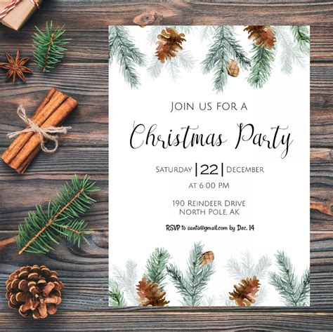 Editable Free Christmas Invitation Templates Word Get In The Christmas