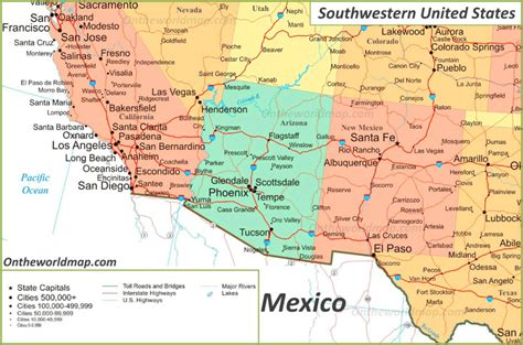 Printable Road Map Of Southwest Usa Printable Us Maps