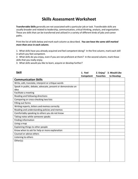 However, simply having the responsibilities of a leader doesn't necessarily make a person an effective leader. Job Skills assessment Worksheet Skills assessment ...