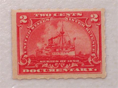 1898 Us Internal Revenue Documentary 2 Cents Stamp Scott R164