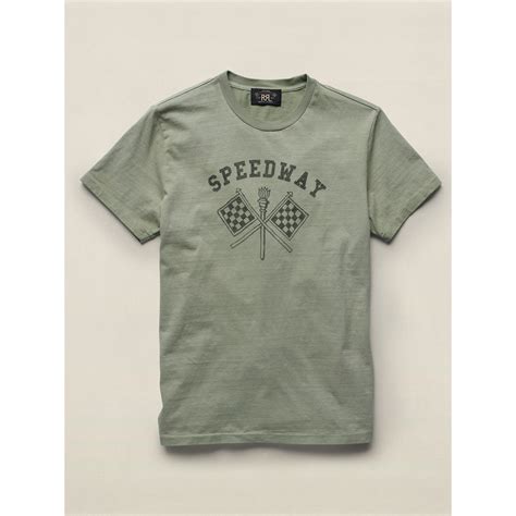 Rrl Storm Green Cotton Jersey Graphic T Shirt Green Product 0 085859002