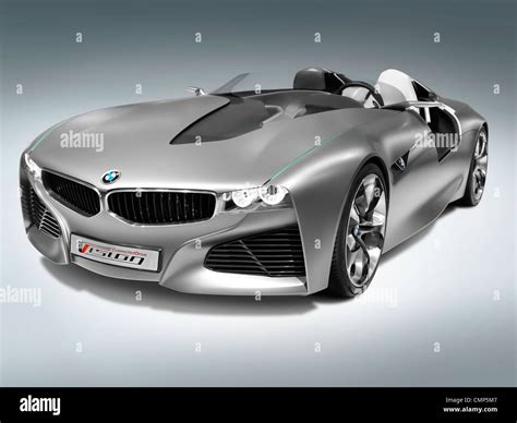2012 Bmw Vision Connecteddrive Concept Sports Car Isolated On Gray Blue