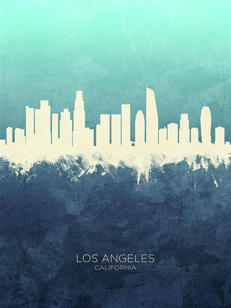 Los Angeles California Skyline Digital Art By Michael Tompsett Fine