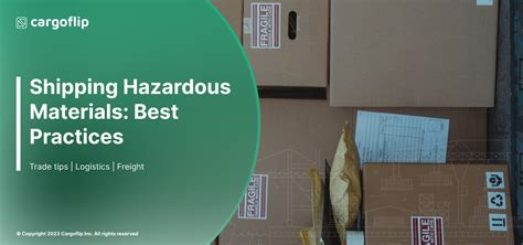 Shipping Hazardous Materials Best Practices