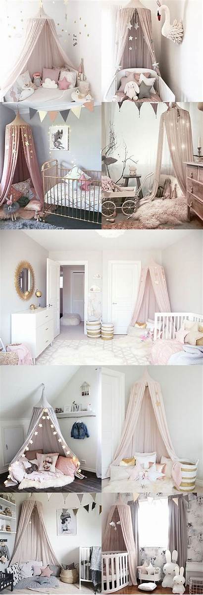 Pink Decor Nursery Bedroom Gray Grey Canopy