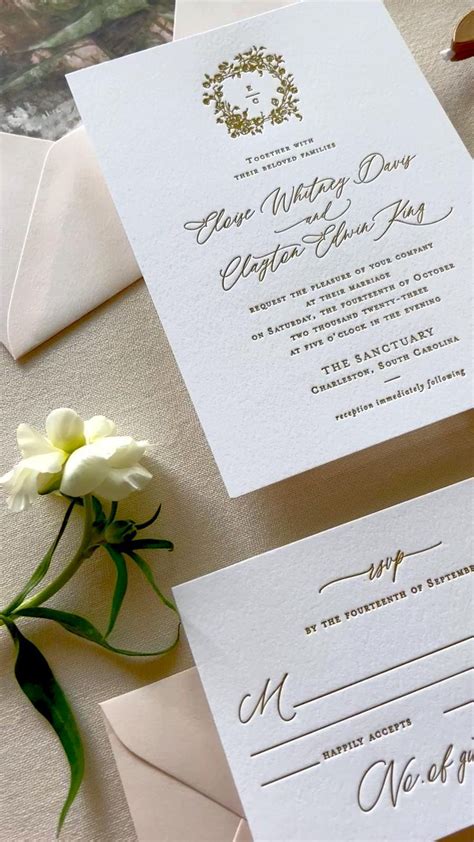 Letterpress Wedding Invitations By Betty Lu Paperie Letterpress