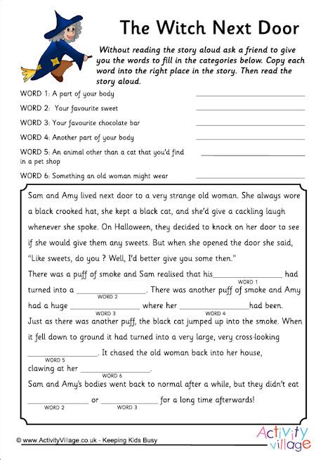 Fill In The Blank Funny Stories For Kids Story Guest
