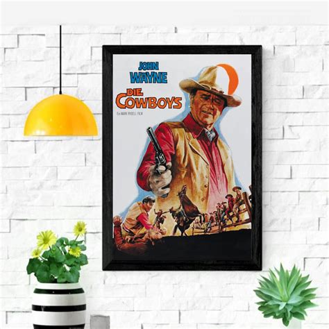 The Cowboys 1972 John Wayne Cult Western Movie Poster Wall Etsy